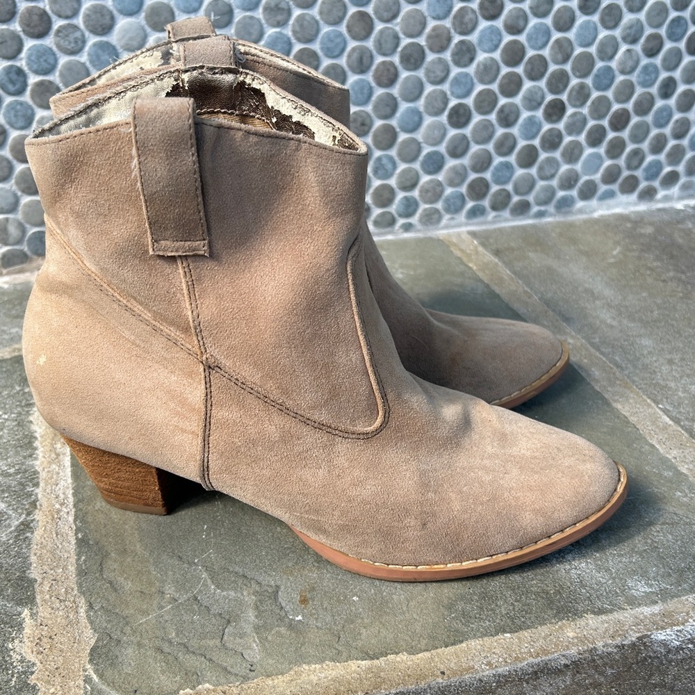 Coconuts Tan Suede Ankle Boots